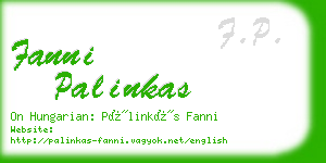 fanni palinkas business card